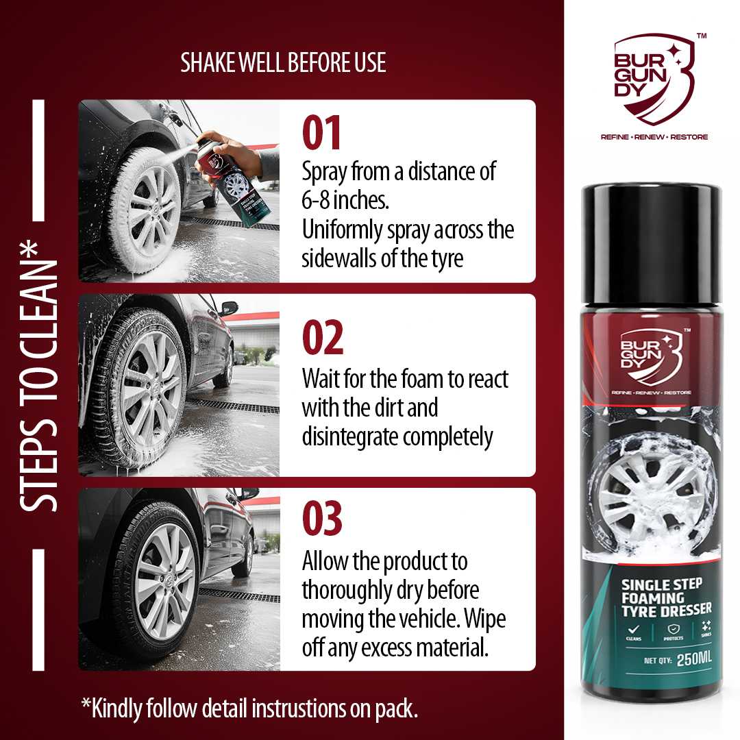 Burgundy™ Single Step Foaming Tyre Dresser