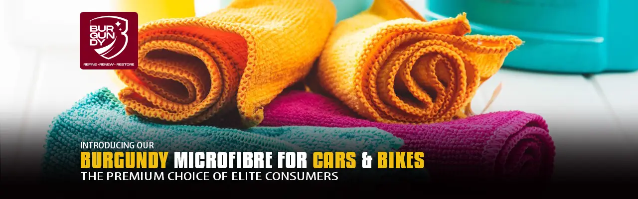Burgundy microfibre cloth for cars and bikes