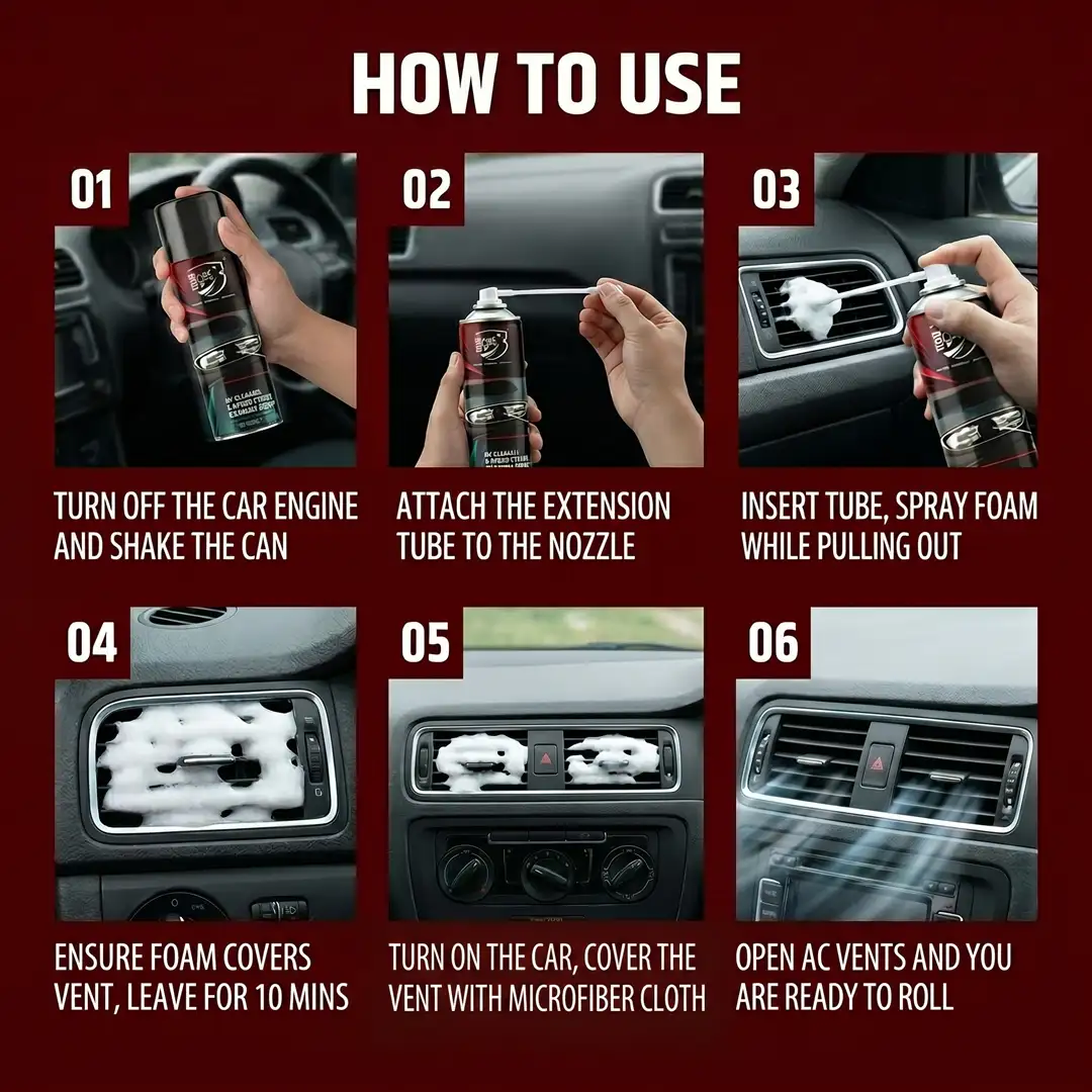 3 Burgundy™ AC Cleaner & Disinfectant Foaming Spray
